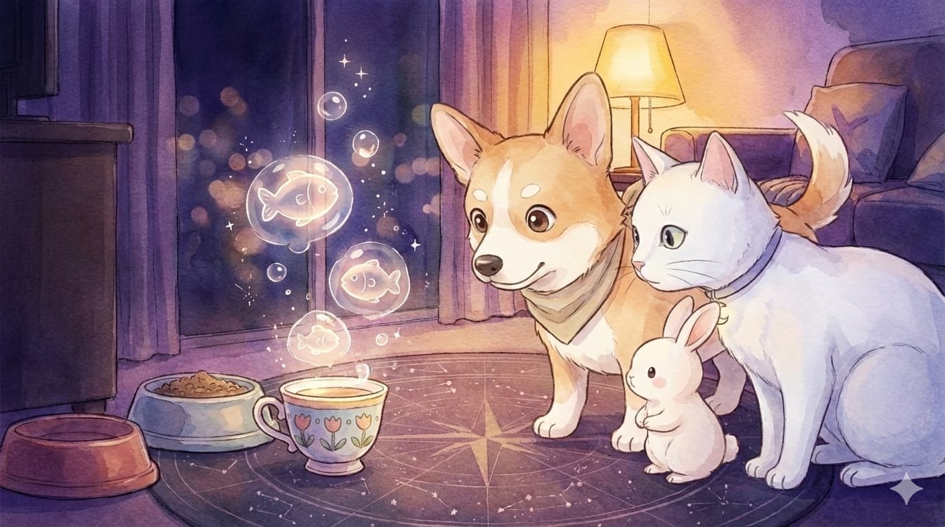 컵 위로 떠오른 물고기 거품